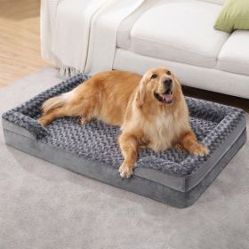 Washable Chew Proof Washable Luxury Orthopedic Dog Sofa Pet Bed For Dogs (Option: Gray-XS)